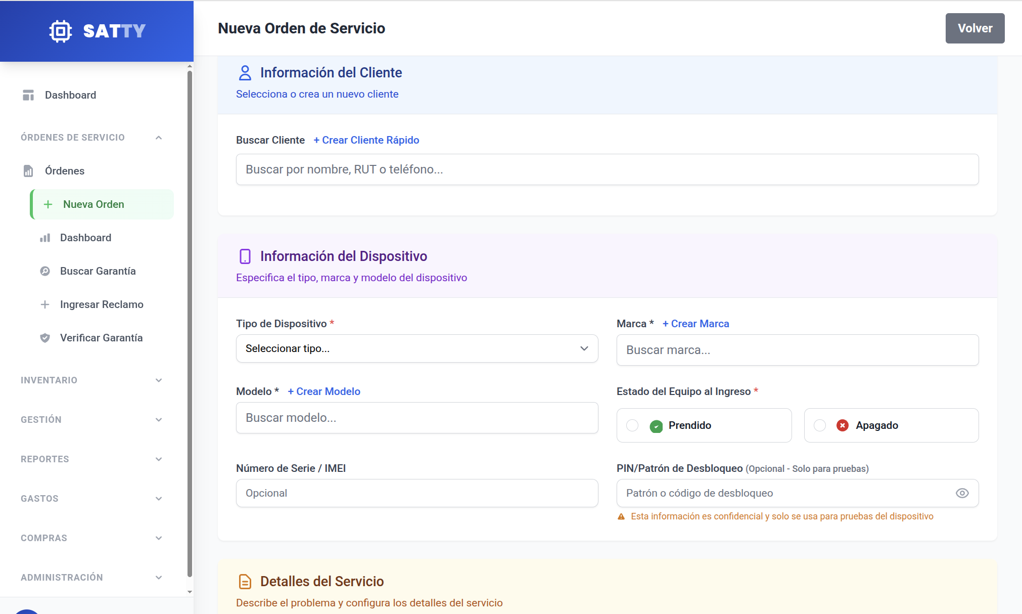 SATTY Dashboard - Sistema de Gestión